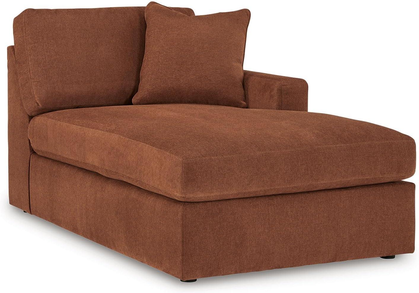 imageSignature Design by Ashley Modmax Contemporary Modular Stain Resistant 3Piece Sofa with Removable Zippered Covers and 2 Accent Pillows Reversible Back and Seat Cushions BlueBurnt Orange