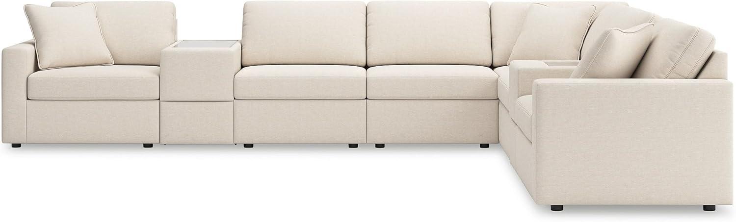 imageSignature Design by Ashley Modmax Contemporary Modular Stain Resistant 3Piece Sofa with Removable Zippered Covers and 2 Accent Pillows Reversible Back and Seat Cushions BlueBeige