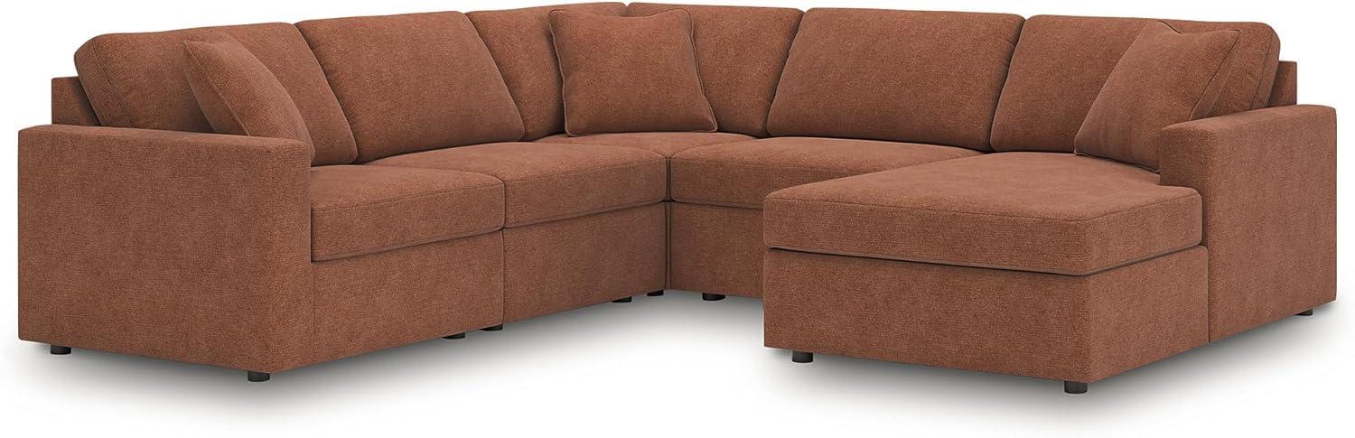 imageSignature Design by Ashley Modmax Contemporary Modular Stain Resistant 3Piece Sofa with Removable Zippered Covers and 2 Accent Pillows Reversible Back and Seat Cushions BlueBurnt Orange