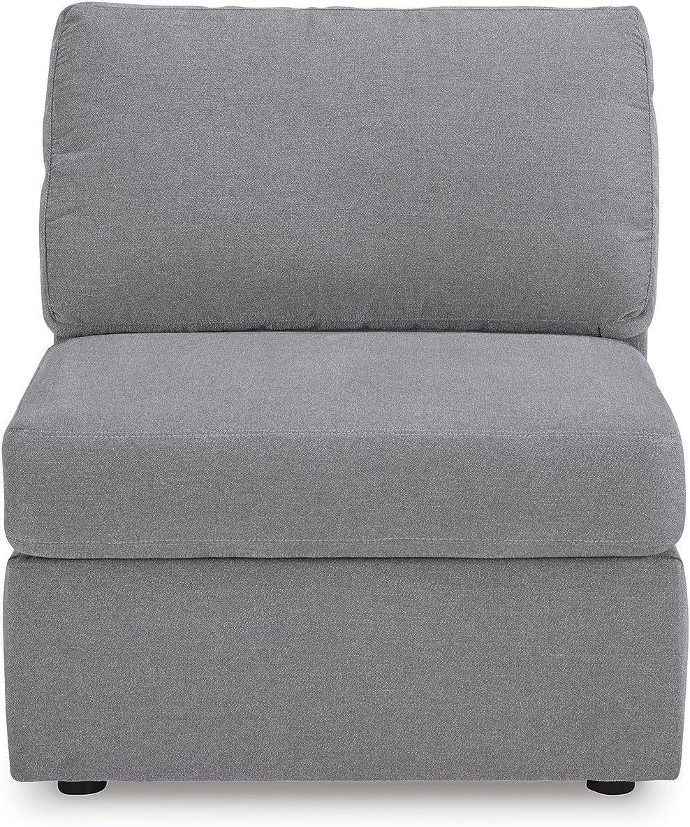 imageSignature Design by Ashley Modmax Contemporary Modular Stain Resistant 3Piece Sofa with Removable Zippered Covers and 2 Accent Pillows Reversible Back and Seat Cushions BlueLight Gray
