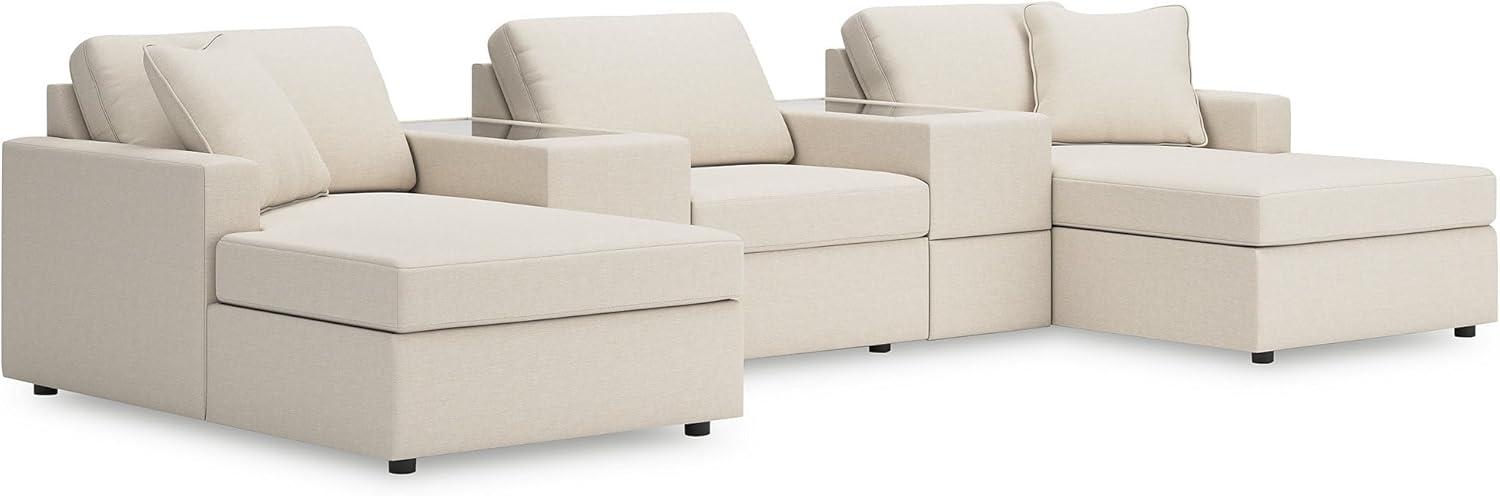 imageSignature Design by Ashley Modmax Contemporary Modular Stain Resistant 3Piece Sofa with Removable Zippered Covers and 2 Accent Pillows Reversible Back and Seat Cushions BlueBeige