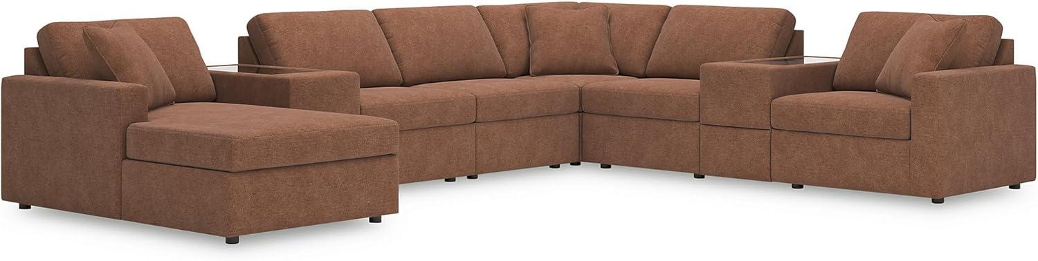 imageSignature Design by Ashley Modmax Contemporary Modular Stain Resistant 3Piece Sofa with Removable Zippered Covers and 2 Accent Pillows Reversible Back and Seat Cushions BlueBurnt Orange