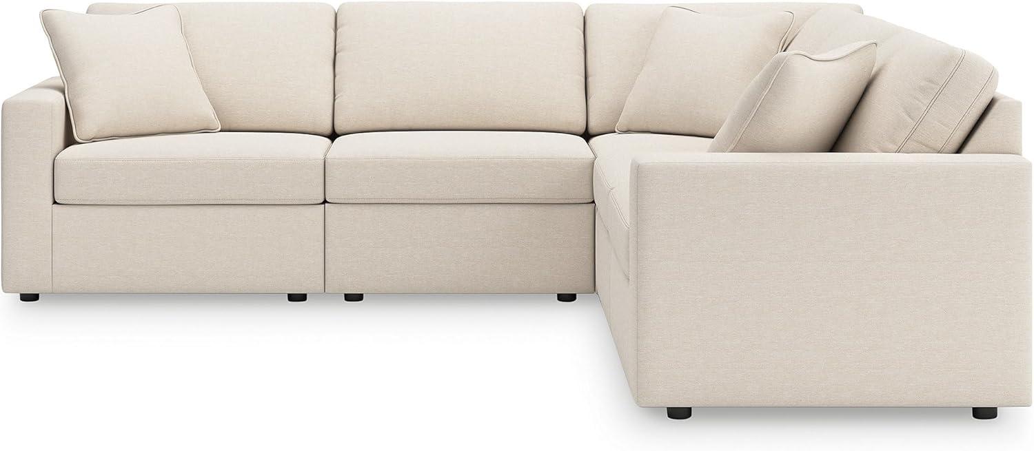 imageSignature Design by Ashley Modmax Contemporary Modular Stain Resistant 3Piece Sofa with Removable Zippered Covers and 2 Accent Pillows Reversible Back and Seat Cushions BlueBeige