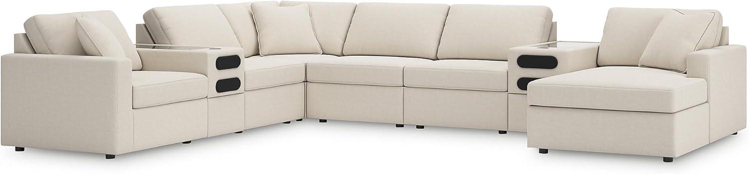 imageSignature Design by Ashley Modmax Contemporary Modular Stain Resistant 3Piece Sofa with Removable Zippered Covers and 2 Accent Pillows Reversible Back and Seat Cushions BlueBeige