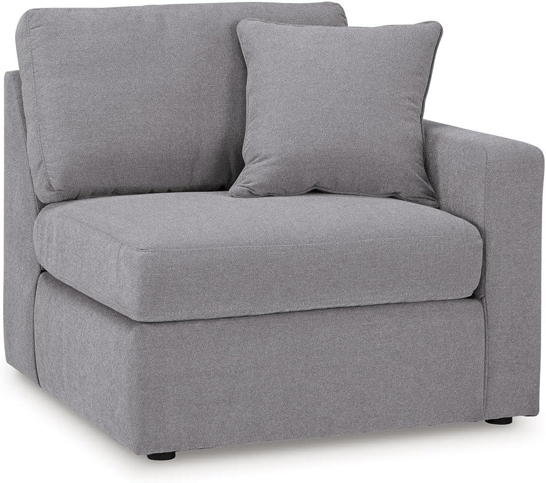 imageSignature Design by Ashley Modmax Contemporary Modular Stain Resistant 3Piece Sofa with Removable Zippered Covers and 2 Accent Pillows Reversible Back and Seat Cushions BlueLight Gray