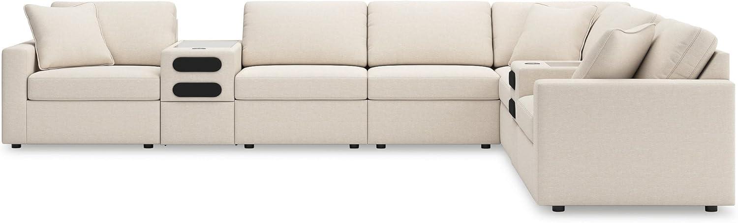 imageSignature Design by Ashley Modmax Contemporary Modular Stain Resistant 3Piece Sofa with Removable Zippered Covers and 2 Accent Pillows Reversible Back and Seat Cushions BlueBeige