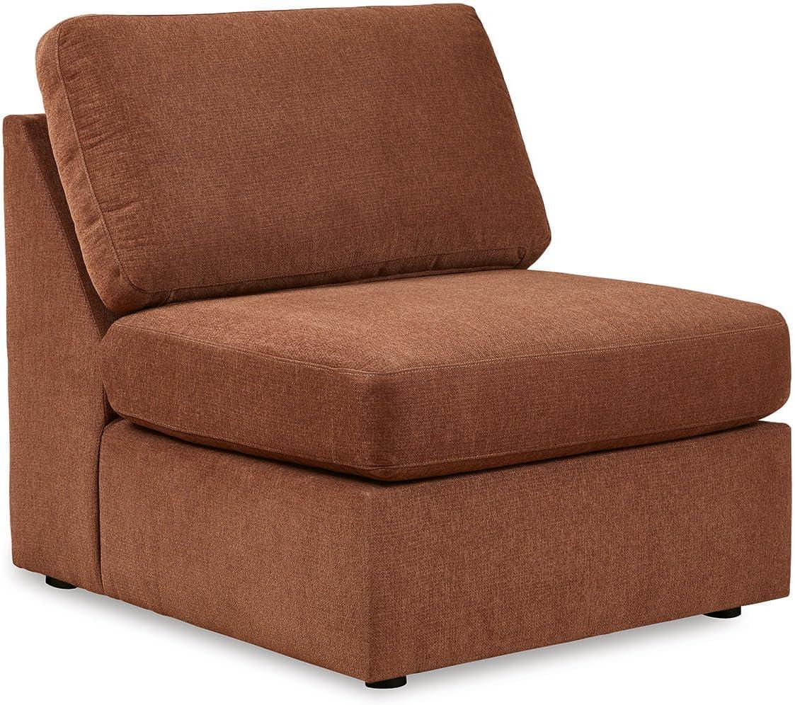 imageSignature Design by Ashley Modmax Contemporary Modular Stain Resistant 3Piece Sofa with Removable Zippered Covers and 2 Accent Pillows Reversible Back and Seat Cushions BlueBurnt Orange