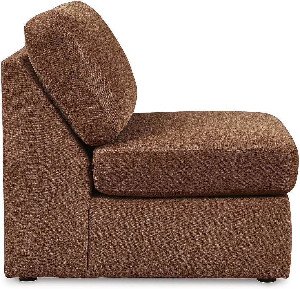 imageSignature Design by Ashley Modmax Contemporary Modular Stain Resistant 3Piece Sofa with Removable Zippered Covers and 2 Accent Pillows Reversible Back and Seat Cushions BlueBurnt Orange