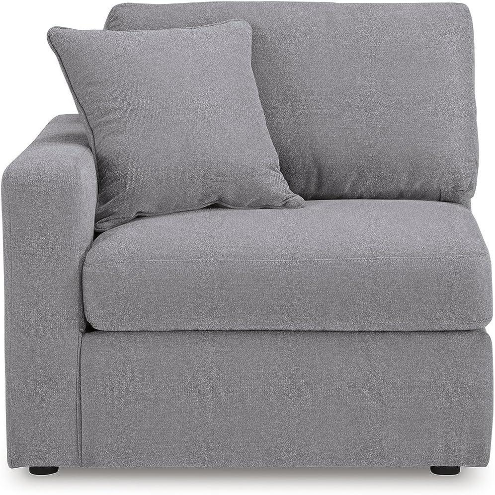 imageSignature Design by Ashley Modmax Contemporary Modular Stain Resistant 3Piece Sofa with Removable Zippered Covers and 2 Accent Pillows Reversible Back and Seat Cushions BlueLight Gray