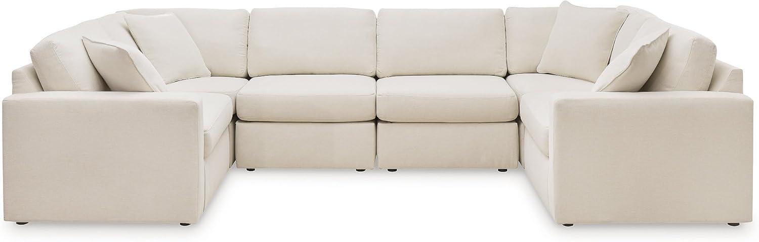 imageSignature Design by Ashley Modmax Contemporary Modular Stain Resistant 3Piece Sofa with Removable Zippered Covers and 2 Accent Pillows Reversible Back and Seat Cushions BlueBeige