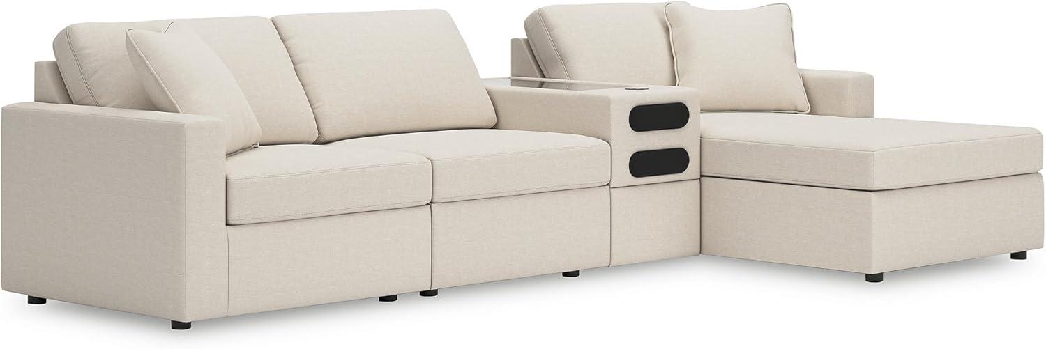 imageSignature Design by Ashley Modmax Contemporary Modular Stain Resistant 3Piece Sofa with Removable Zippered Covers and 2 Accent Pillows Reversible Back and Seat Cushions BlueBeige
