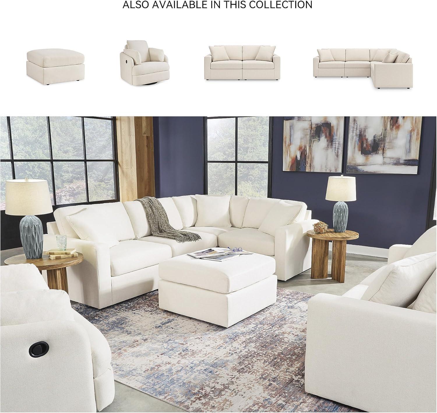 imageSignature Design by Ashley Modmax Contemporary Modular Stain Resistant 3Piece Sofa with Removable Zippered Covers and 2 Accent Pillows Reversible Back and Seat Cushions BlueBeige