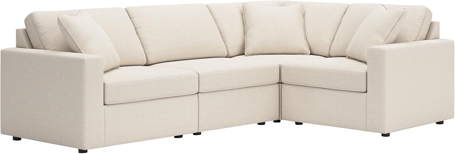 imageSignature Design by Ashley Modmax Contemporary Modular Stain Resistant 3Piece Sofa with Removable Zippered Covers and 2 Accent Pillows Reversible Back and Seat Cushions BlueBeige