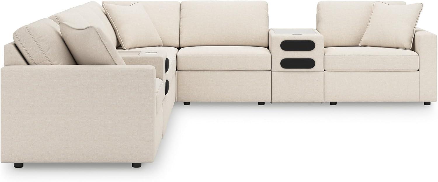 imageSignature Design by Ashley Modmax Contemporary Modular Stain Resistant 3Piece Sofa with Removable Zippered Covers and 2 Accent Pillows Reversible Back and Seat Cushions BlueBeige