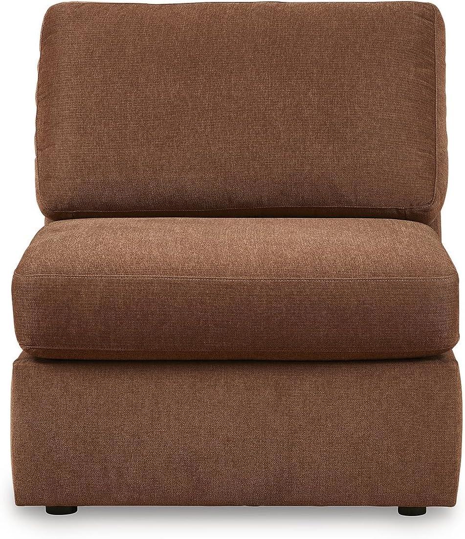 imageSignature Design by Ashley Modmax Contemporary Modular Stain Resistant 3Piece Sofa with Removable Zippered Covers and 2 Accent Pillows Reversible Back and Seat Cushions BlueBurnt Orange