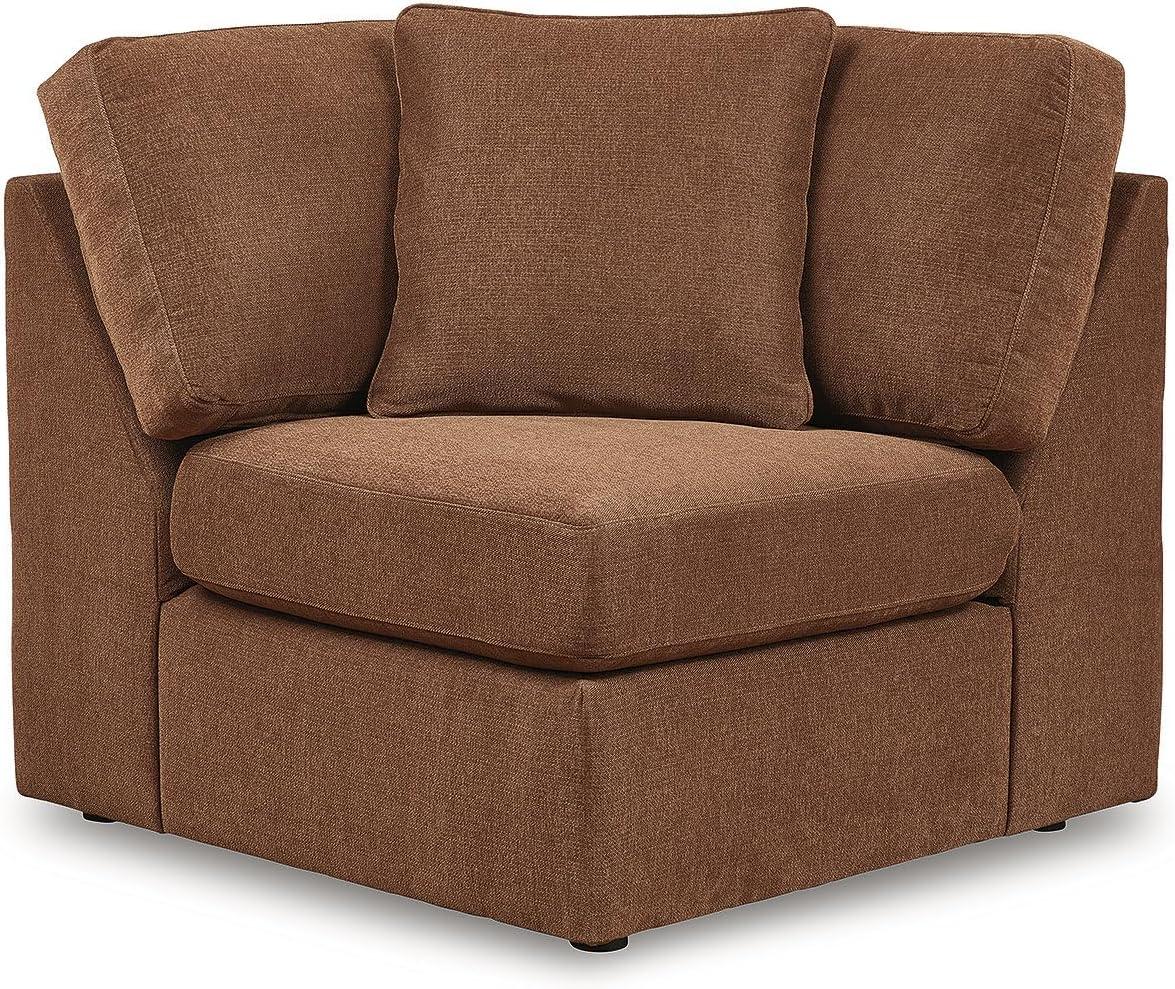 imageSignature Design by Ashley Modmax Contemporary Modular Stain Resistant 3Piece Sofa with Removable Zippered Covers and 2 Accent Pillows Reversible Back and Seat Cushions BlueBurnt Orange