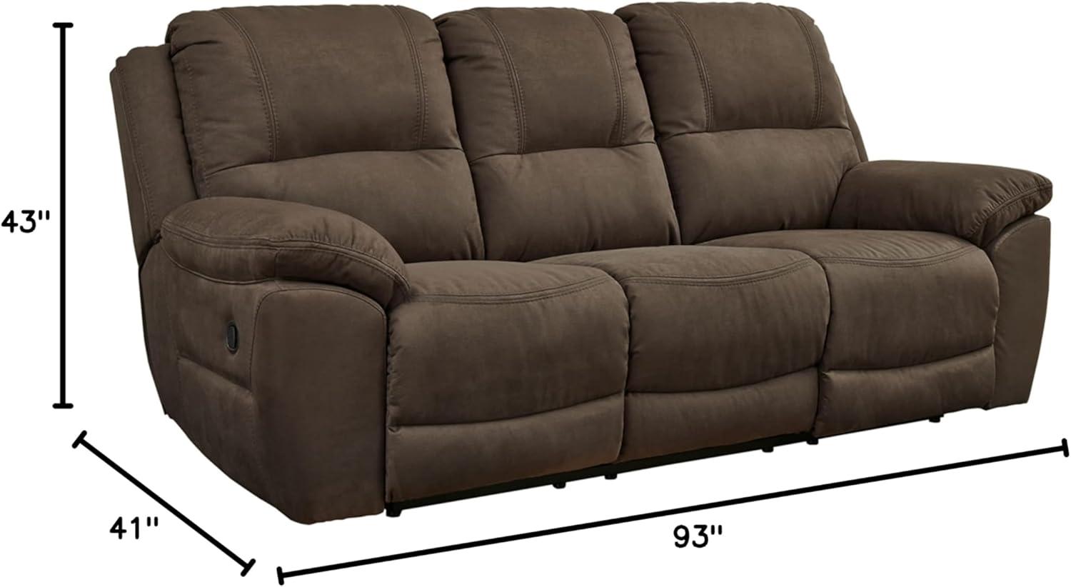 imageSignature Design by Ashley NextGen Gaucho Classic Faux Leather Reclining Sofa Dark BrownDark Brown