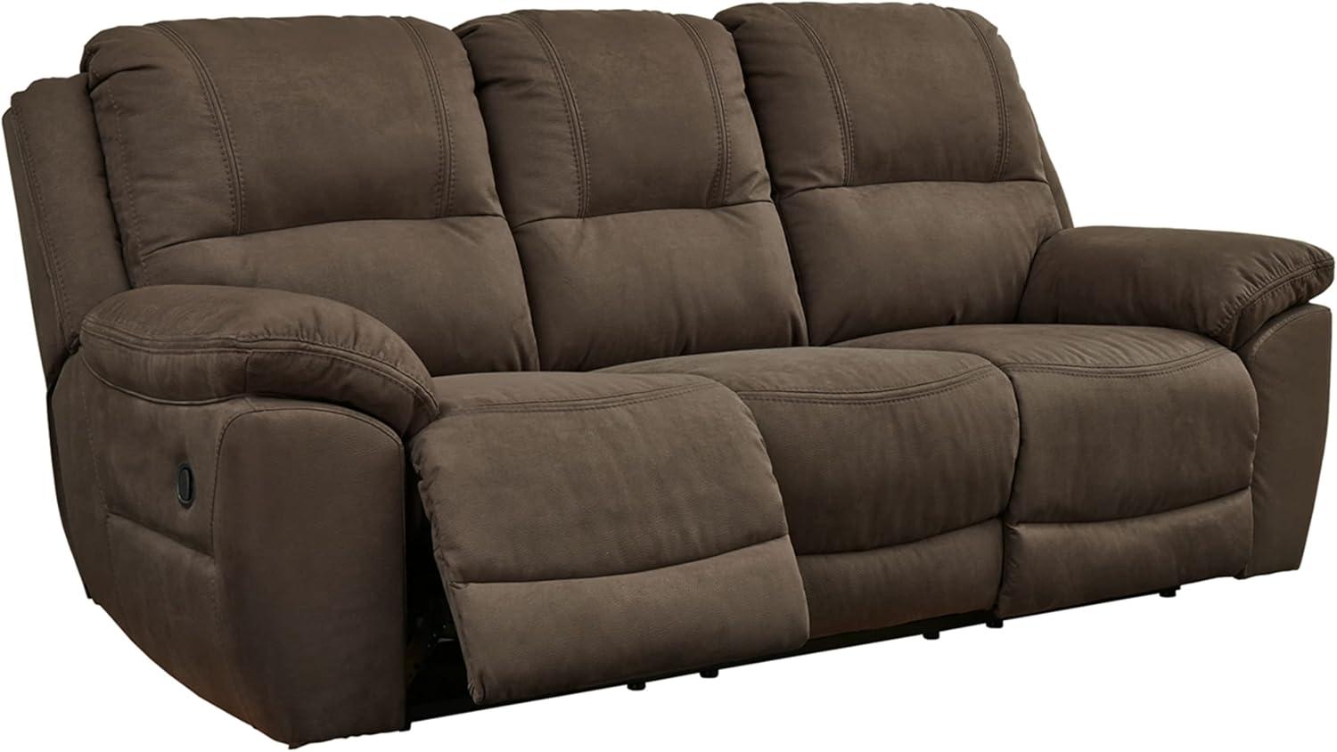 imageSignature Design by Ashley NextGen Gaucho Classic Faux Leather Reclining Sofa Dark BrownDark Brown