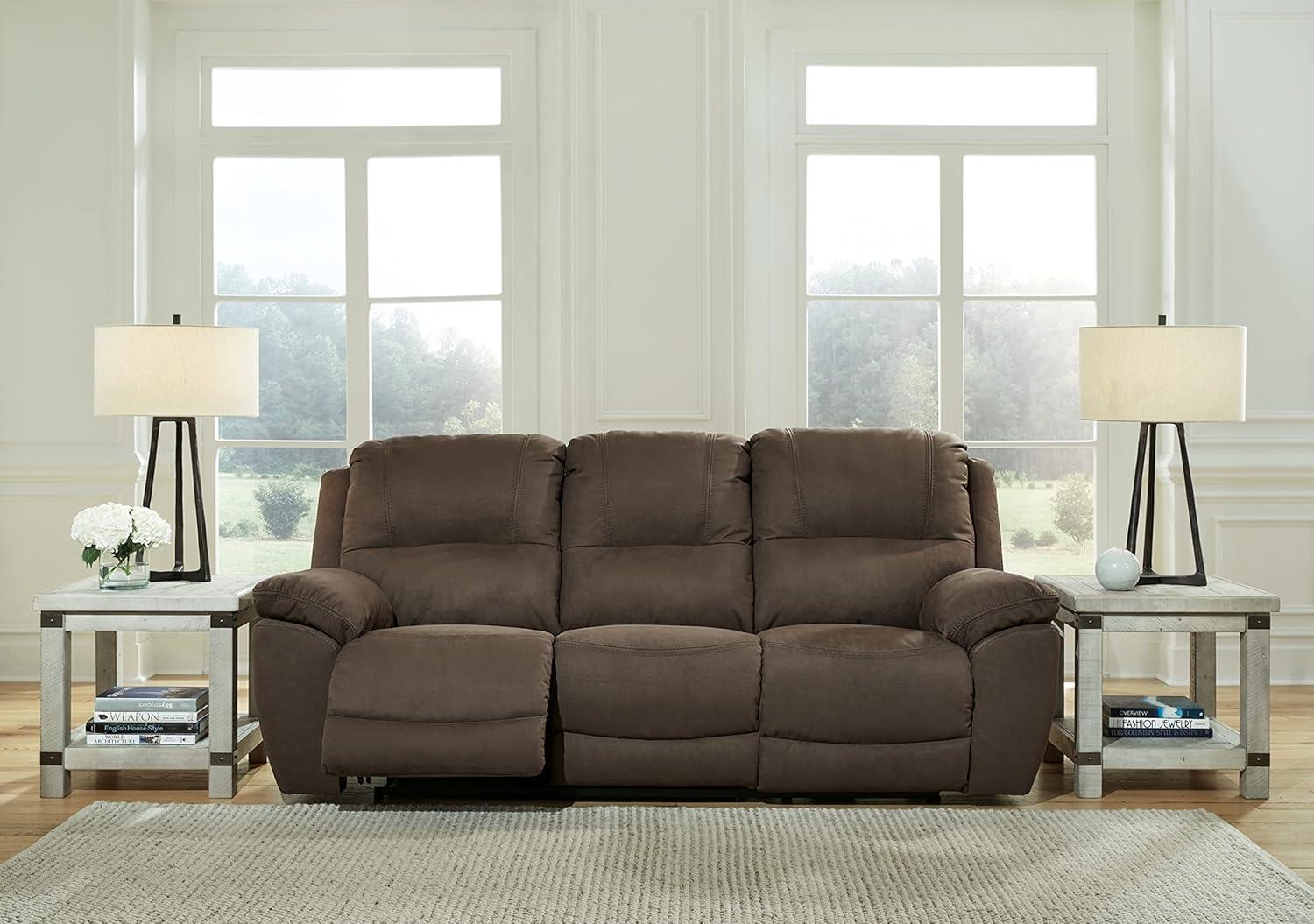 imageSignature Design by Ashley NextGen Gaucho Classic Faux Leather Reclining Sofa Dark BrownDark Brown
