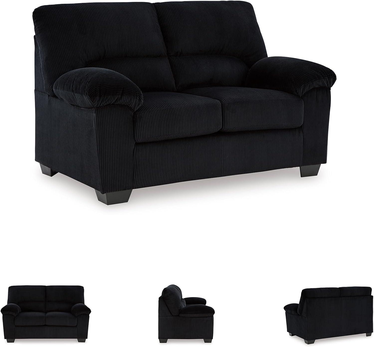 imageSignature Design by Ashley SimpleJoy Contemporary Loveseat for Living Room BlueBlack