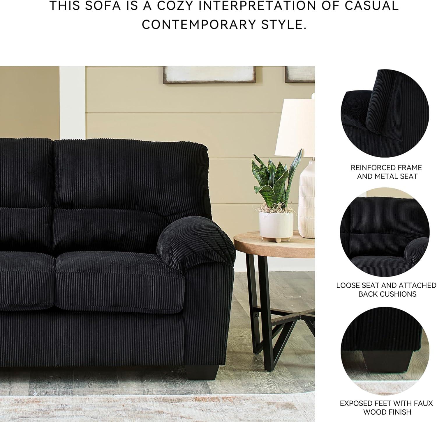 imageSignature Design by Ashley SimpleJoy Contemporary Loveseat for Living Room BlueBlack