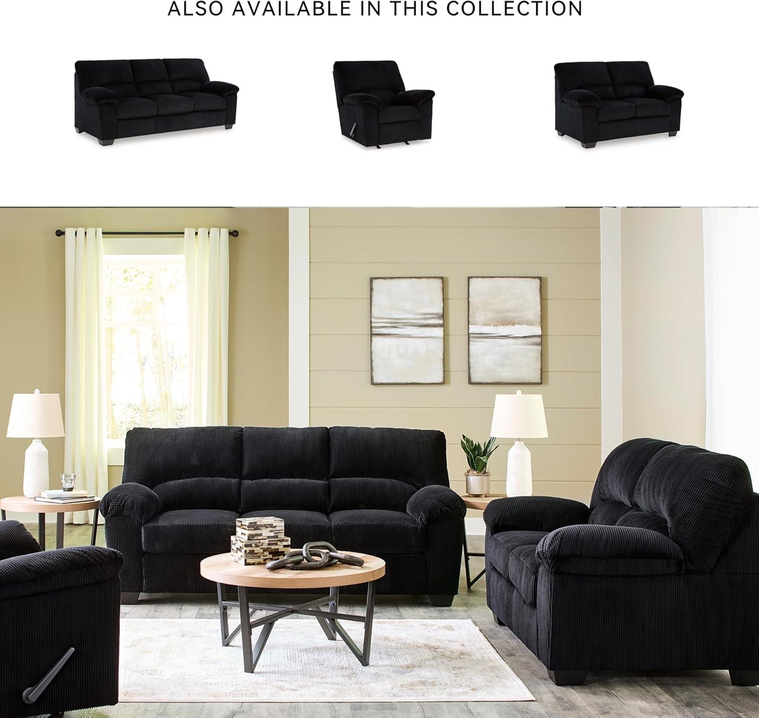imageSignature Design by Ashley SimpleJoy Contemporary Loveseat for Living Room BlueBlack