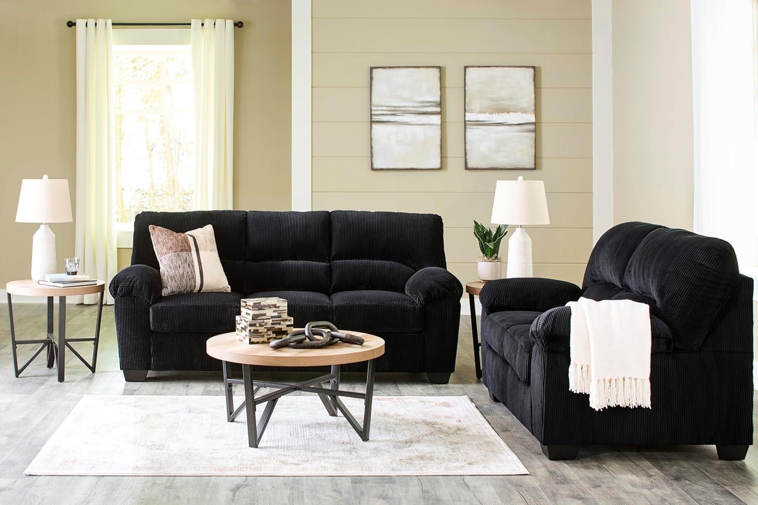imageSignature Design by Ashley SimpleJoy Contemporary Loveseat for Living Room BlueBlack