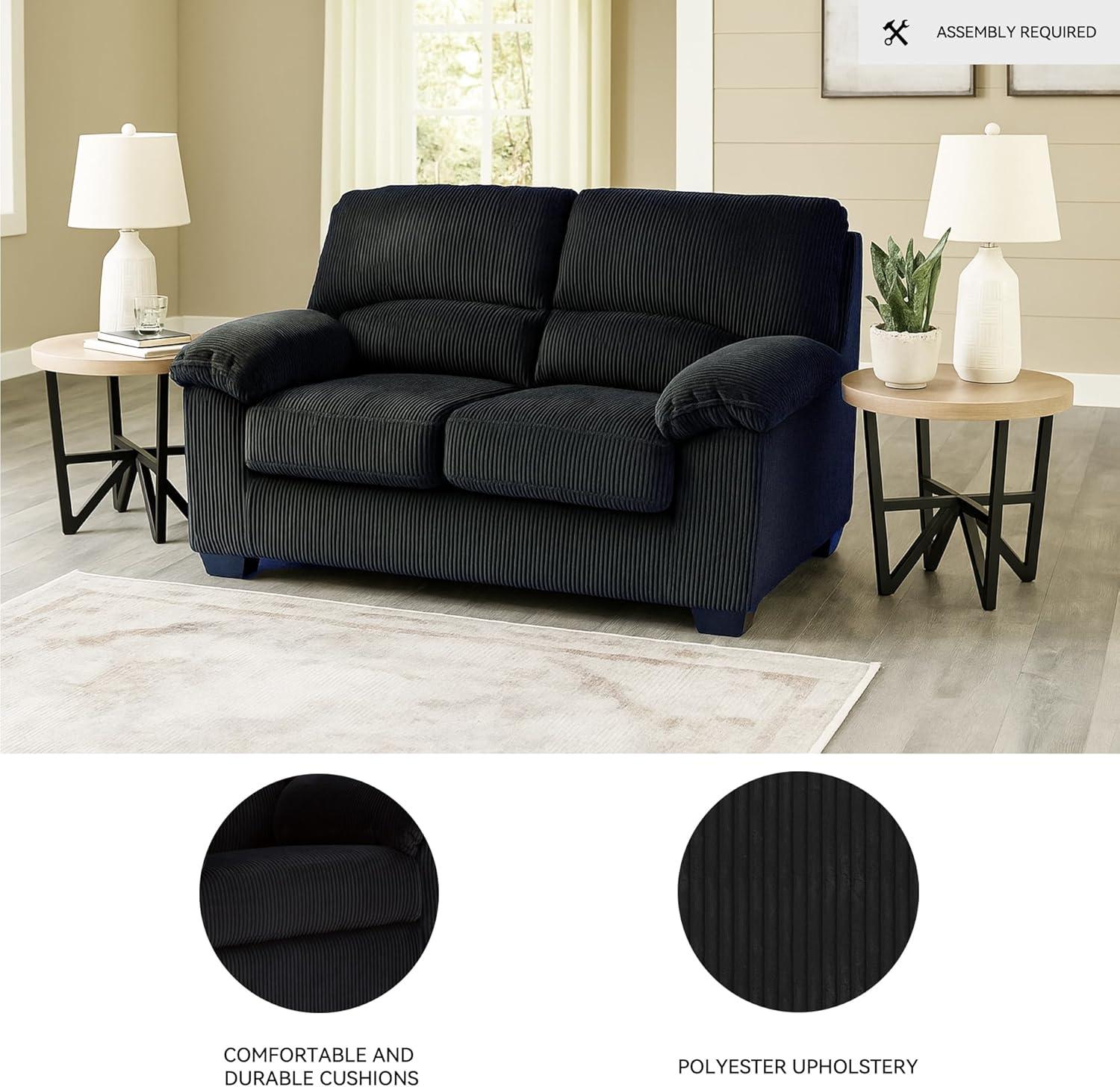 imageSignature Design by Ashley SimpleJoy Contemporary Loveseat for Living Room BlueBlack
