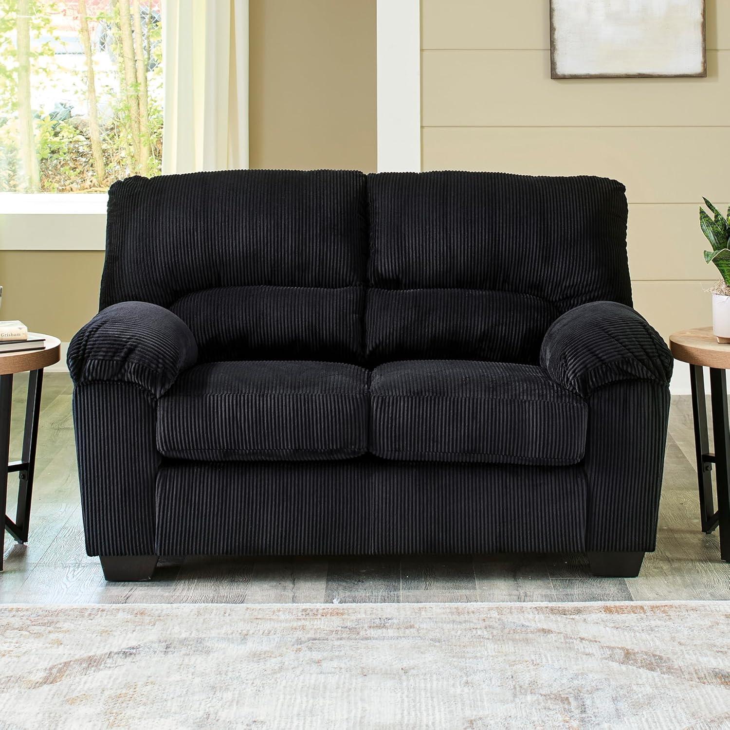 imageSignature Design by Ashley SimpleJoy Contemporary Loveseat for Living Room BlueBlack