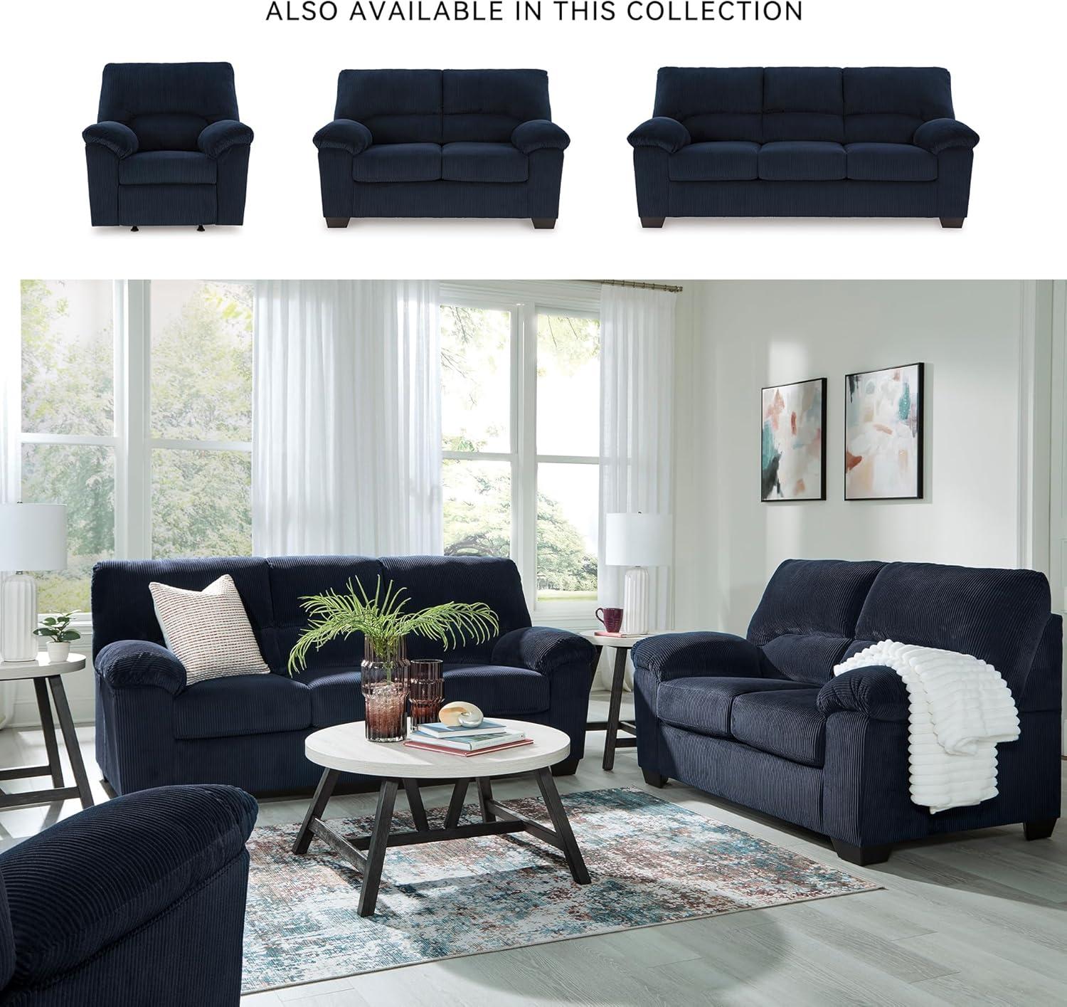 imageSignature Design by Ashley SimpleJoy Contemporary Loveseat for Living Room BlueBlue