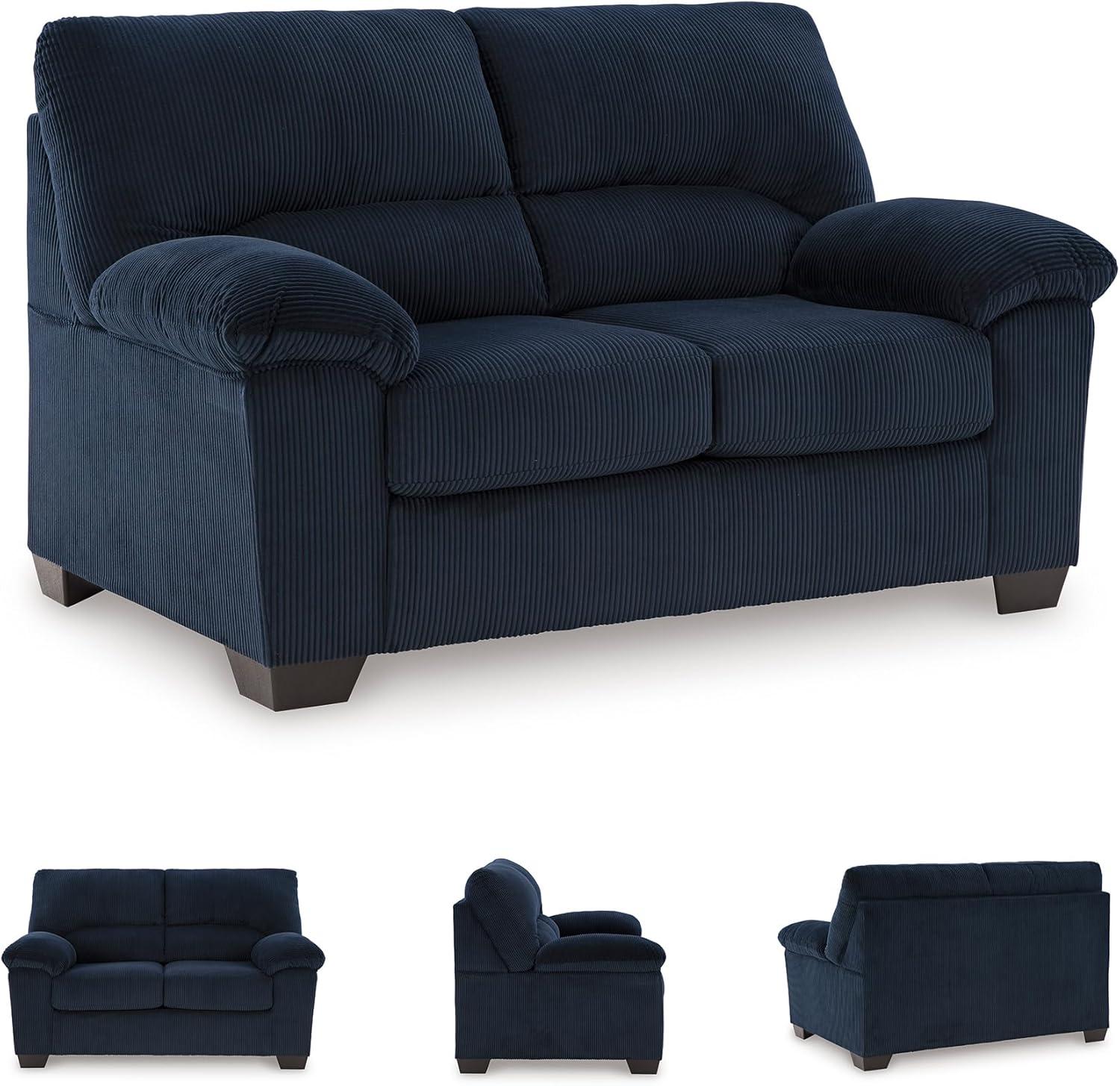 imageSignature Design by Ashley SimpleJoy Contemporary Loveseat for Living Room BlueBlue