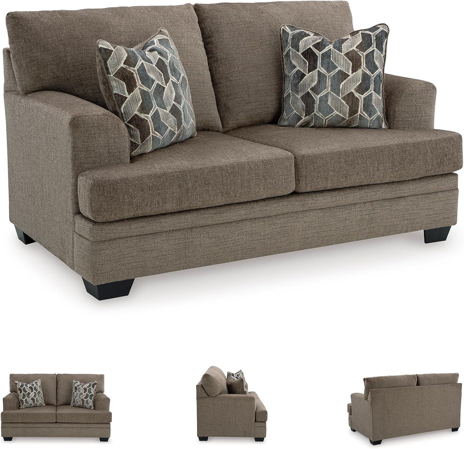 imageSignature Design by Ashley Stonemeade Casual Loveseat with 2 Toss Pillows Dark BrownDark Brown