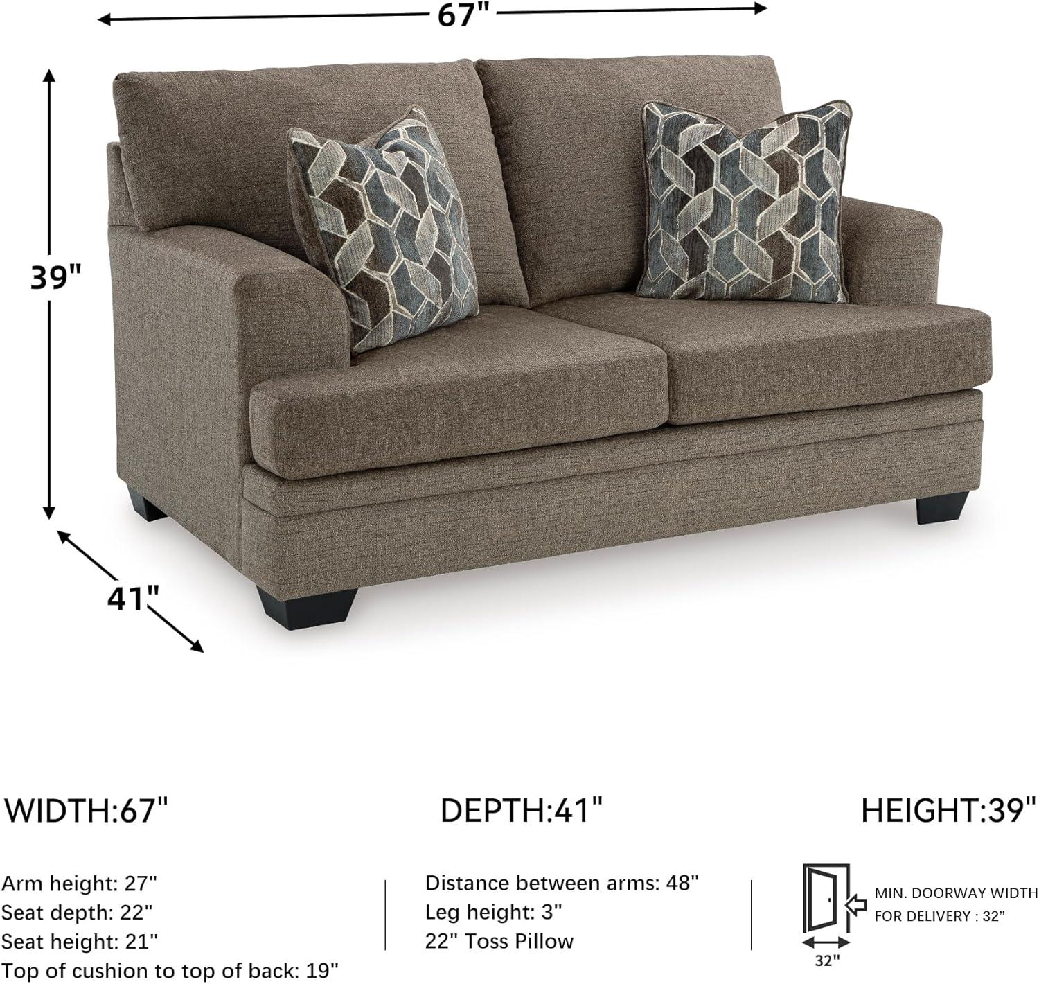 imageSignature Design by Ashley Stonemeade Casual Loveseat with 2 Toss Pillows Dark BrownDark Brown