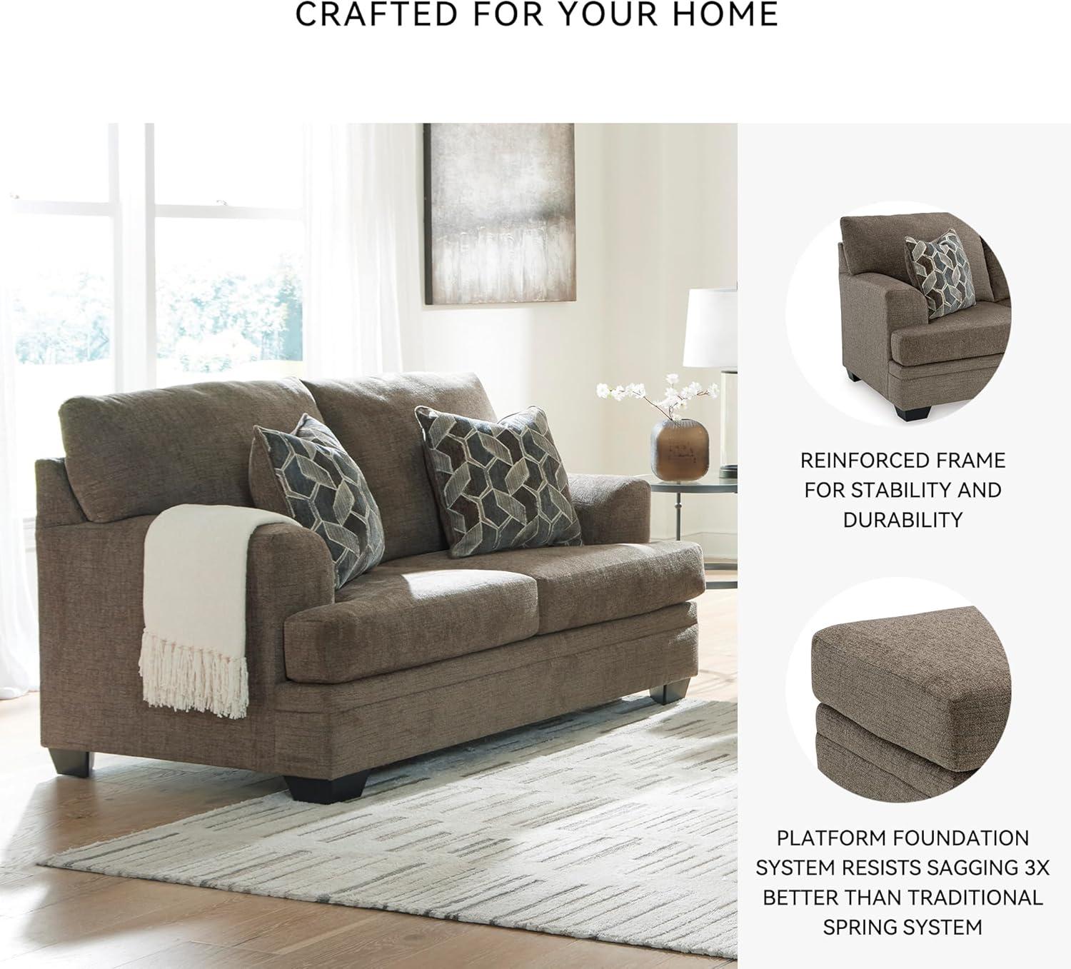 imageSignature Design by Ashley Stonemeade Casual Loveseat with 2 Toss Pillows Dark BrownDark Brown