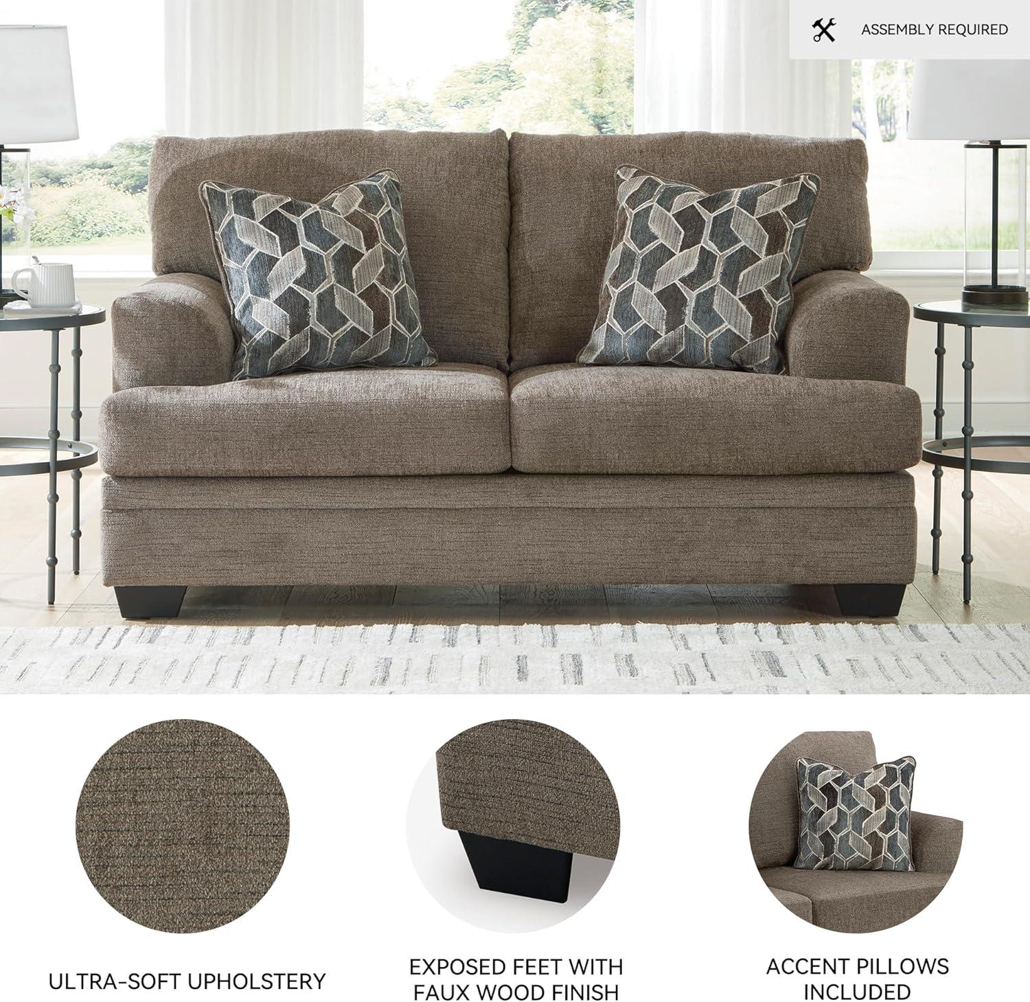 imageSignature Design by Ashley Stonemeade Casual Loveseat with 2 Toss Pillows Dark BrownDark Brown
