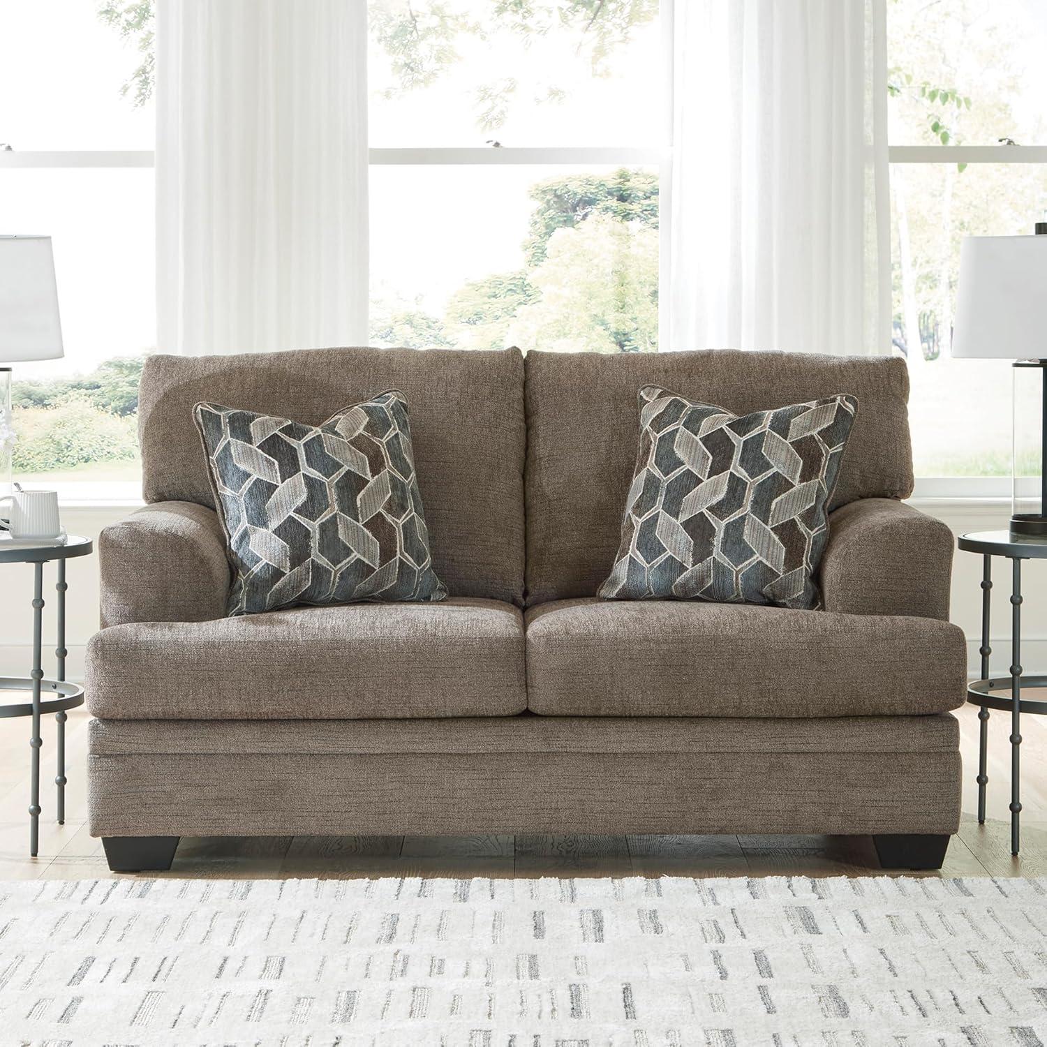 imageSignature Design by Ashley Stonemeade Casual Loveseat with 2 Toss Pillows Dark BrownDark Brown