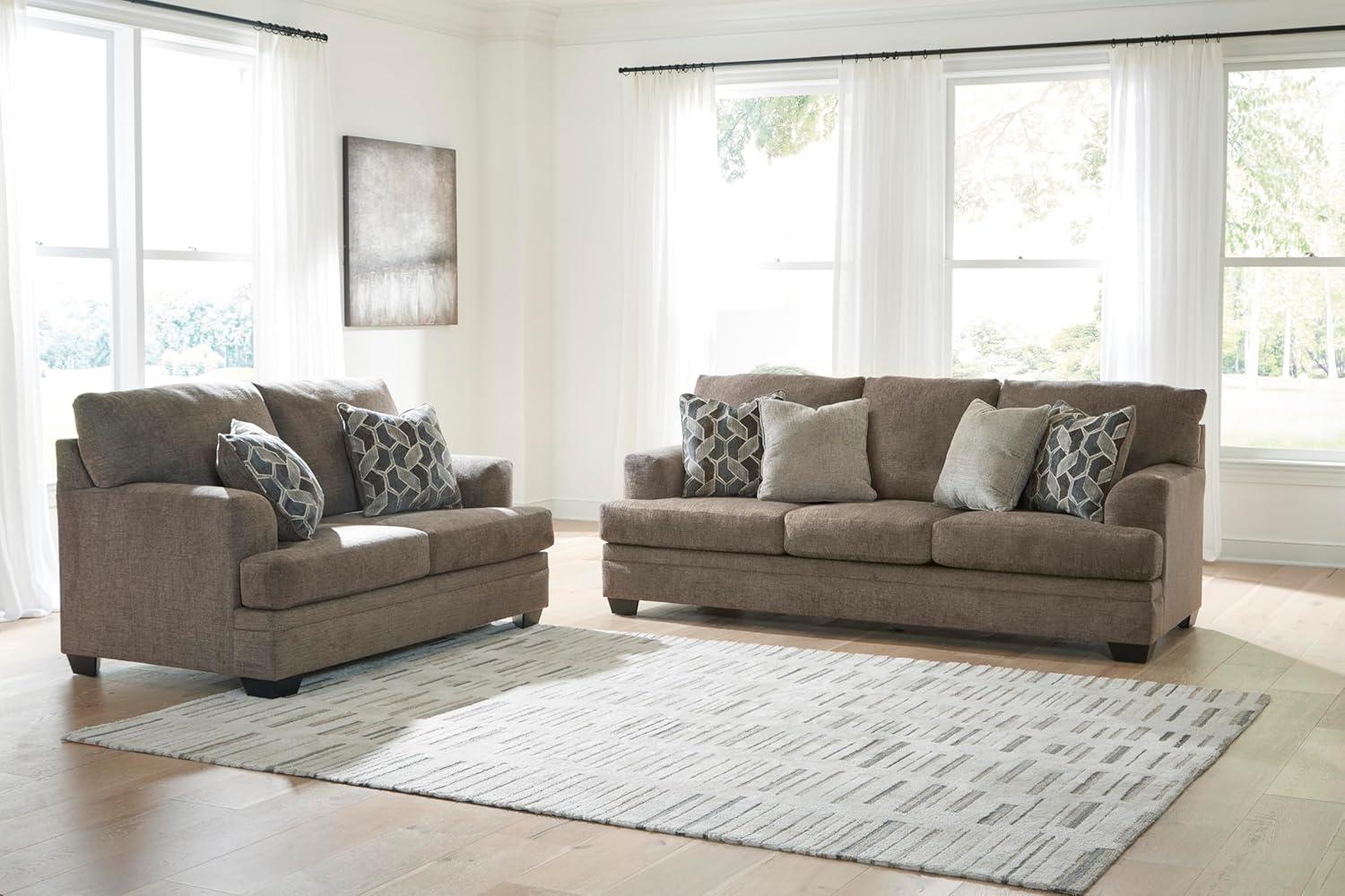 imageSignature Design by Ashley Stonemeade Casual Loveseat with 2 Toss Pillows Dark BrownDark Brown