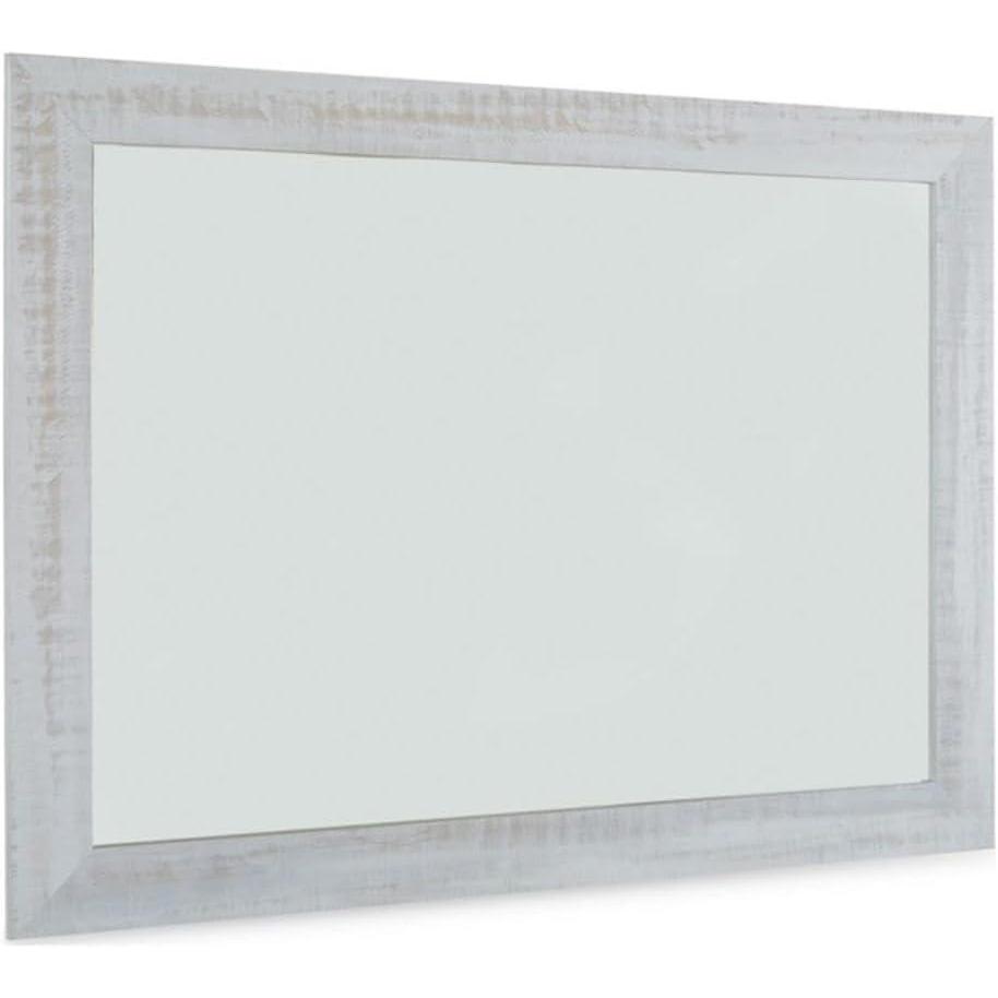 imageAshley Furniture Haven Bay 31quot x 42quot Wood Bedroom Mirror in Weathered White