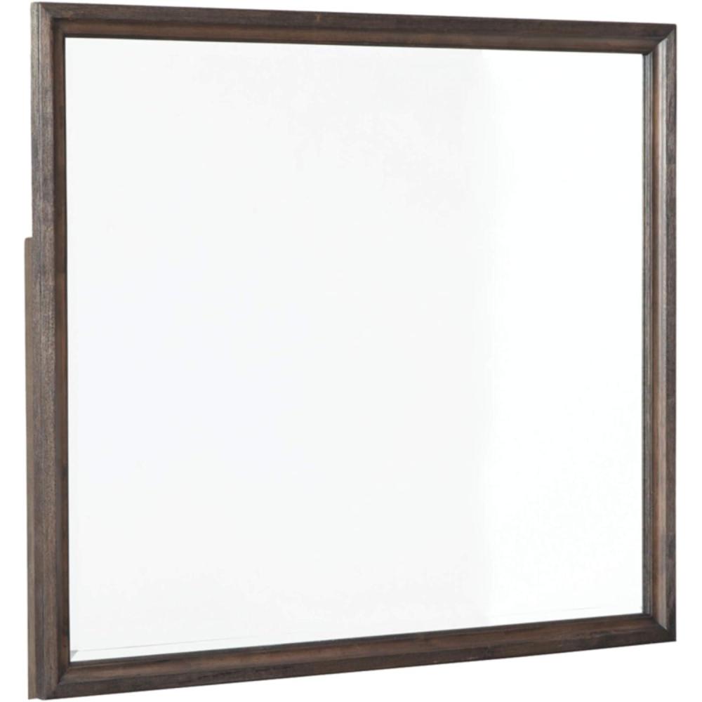 imageSignature Design by Ashley Brueban Transitional Contemporary 40 x 36 Bedroom Mirror Chestnut Brown