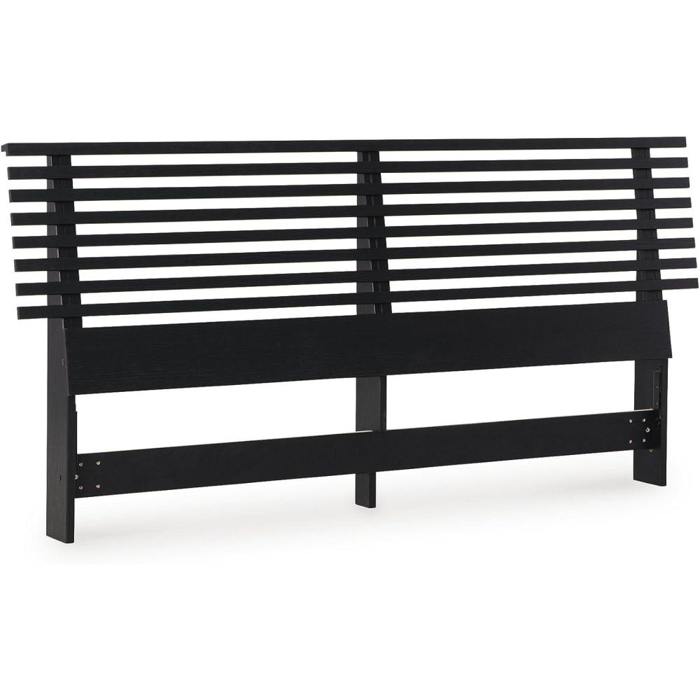 imageSignature Design by Ashley Danziar Modern Slat Headboard for Bedroom Queen BlackQueen