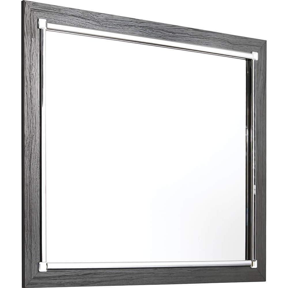 imageSignature Design by Ashley Lodanna Bedroom Mirror in Gray Wall Mount 4134quot W x 3535quot H x 098quot D