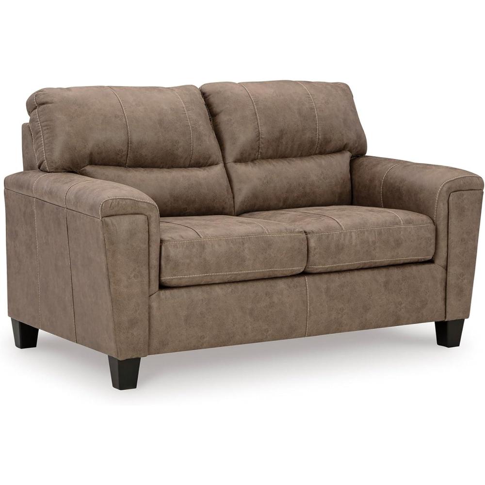 imageSignature Design by Ashley Navi Modern Loveseat with Removable Cushions Dark Brown