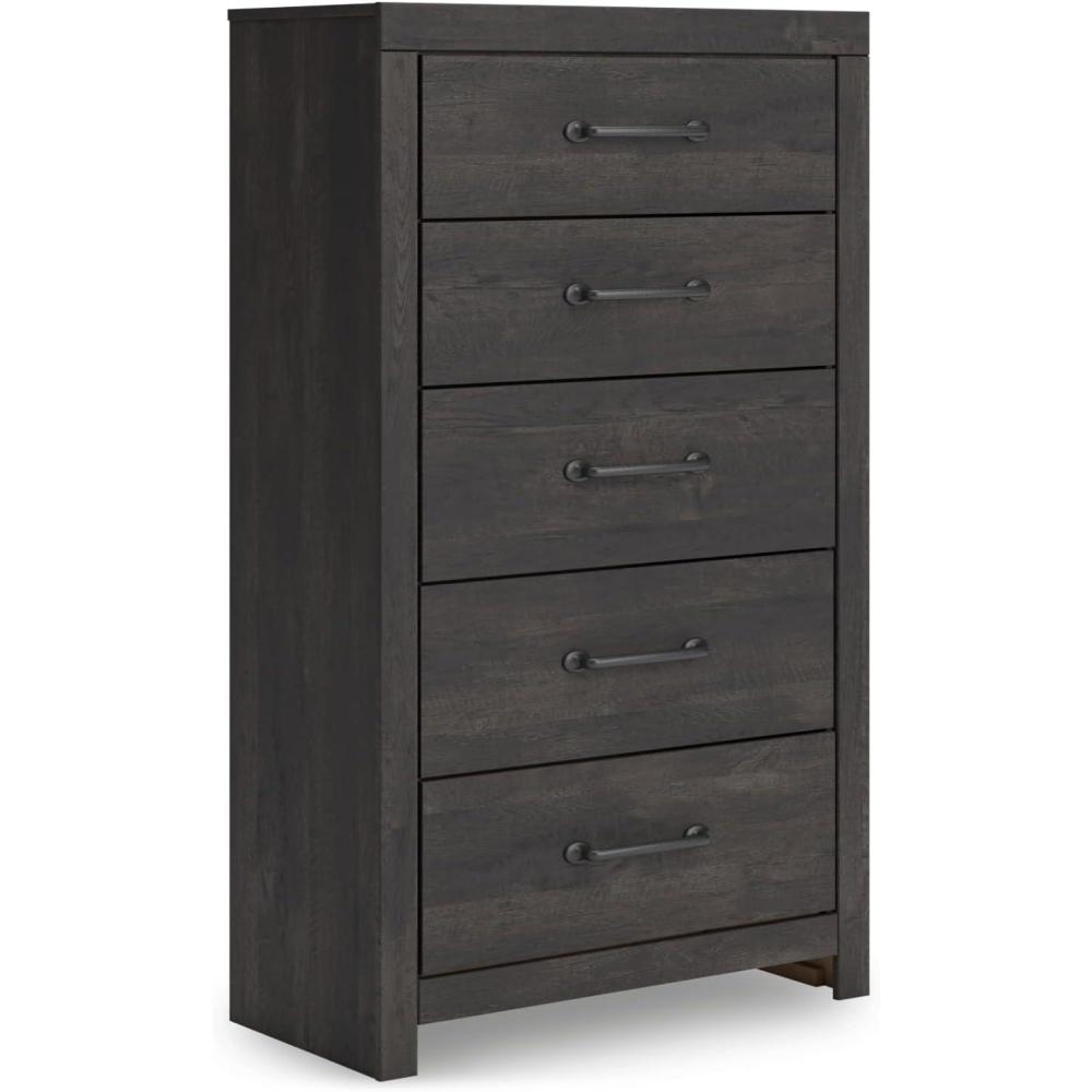 imageSignature Design by Ashley Robbinsdale Traditional 5 Drawer Chest Antique WhiteDark Gray