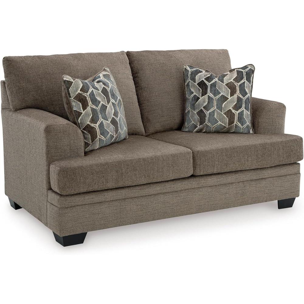 imageSignature Design by Ashley Stonemeade Casual Loveseat with 2 Toss Pillows Dark BrownDark Brown
