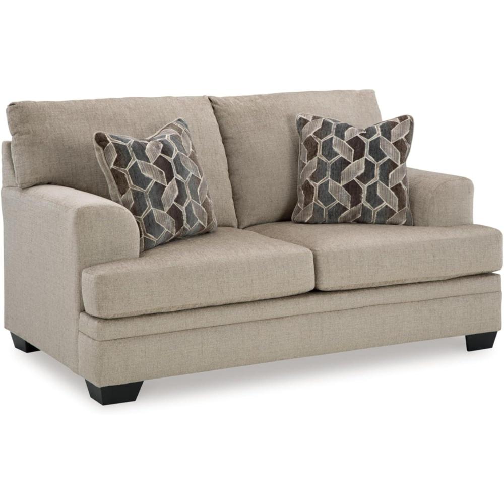 imageSignature Design by Ashley Stonemeade Casual Loveseat with 2 Toss Pillows Dark BrownLight Brown