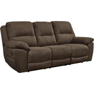 Signature Design by Ashley Next-Gen Gaucho Classic Faux Leather Reclining Sofa, Dark Brown(Dark Brown)