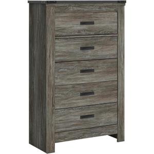 Signature Design by Ashley Robbinsdale Traditional 5 Drawer Chest, Antique White(Grey)