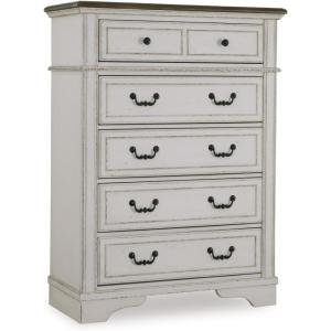 Signature Design by Ashley Robbinsdale Traditional 5 Drawer Chest, Antique White(Two-tone)