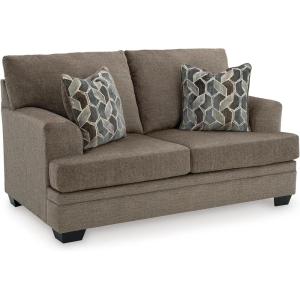 Signature Design by Ashley Stonemeade Casual Loveseat with 2 Toss Pillows, Dark Brown(Dark Brown)