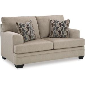 Signature Design by Ashley Stonemeade Casual Loveseat with 2 Toss Pillows, Dark Brown(Light Brown)